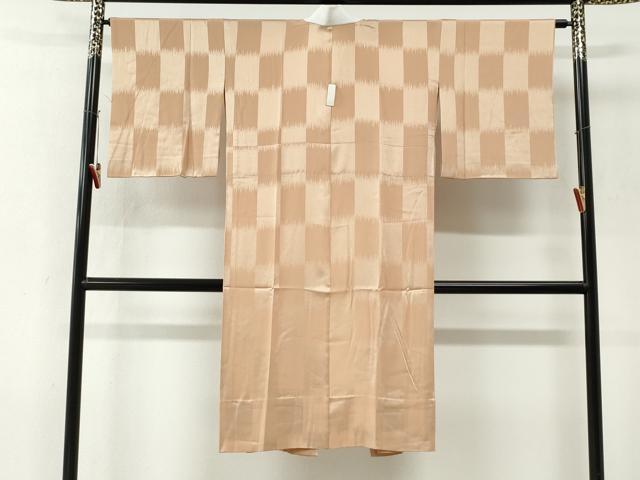 平和屋着物●長襦袢　無双仕立て　市松地紋　正絹　逸品　CABK7305yc