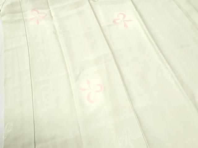 平和屋着物●長襦袢　袷　リボン　正絹　逸品　CABK7306yc