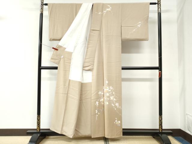 平和屋着物●京加賀友禅　百貫達雄　訪問着　枝花文　暈し染め　銀座おゝぎ屋扱い　正絹　逸品　CABK7307yc