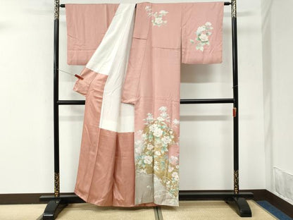 平和屋着物●訪問着　牡丹花文　暈し染め　金彩　正絹　逸品　CABK7310yc