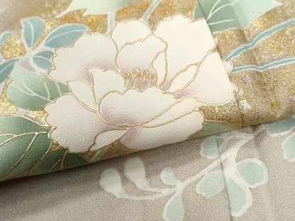 平和屋着物●訪問着　牡丹花文　暈し染め　金彩　正絹　逸品　CABK7310yc