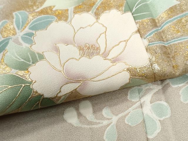 平和屋着物●訪問着　牡丹花文　暈し染め　金彩　正絹　逸品　CABK7310yc
