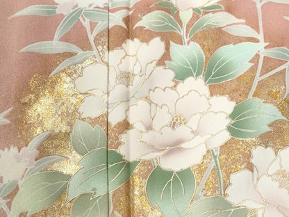 平和屋着物●訪問着　牡丹花文　暈し染め　金彩　正絹　逸品　CABK7310yc