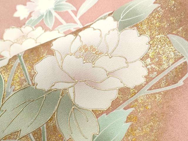 平和屋着物●訪問着　牡丹花文　暈し染め　金彩　正絹　逸品　CABK7310yc