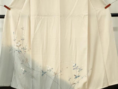 平和屋着物●訪問着　友禅　枝花文　暈し染め　正絹　逸品　CABK7315yc