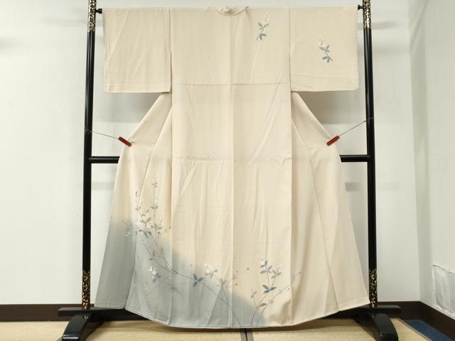 平和屋着物●訪問着　友禅　枝花文　暈し染め　正絹　逸品　CABK7315yc