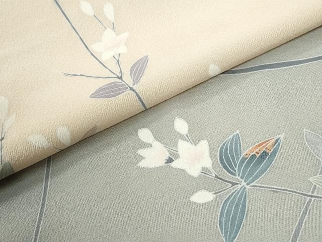 平和屋着物●訪問着　友禅　枝花文　暈し染め　正絹　逸品　CABK7315yc