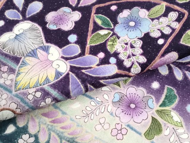 平和屋着物●豪華振袖　辻が花　暈し染め　銀通し地　正絹　逸品　CABK7319yc