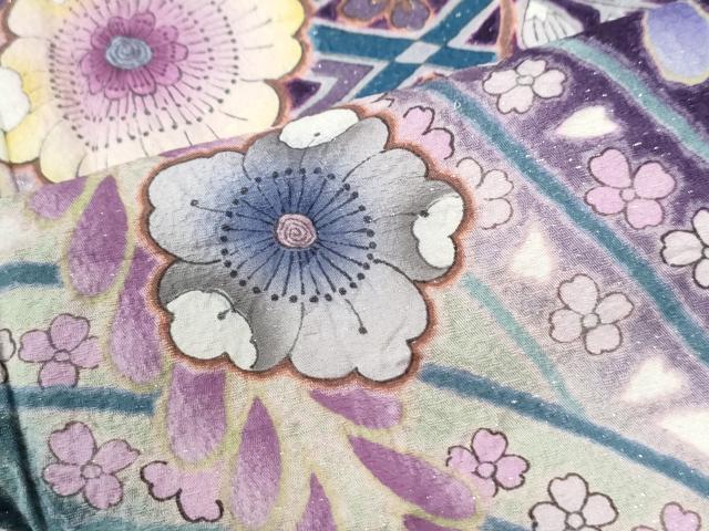 平和屋着物●豪華振袖　辻が花　暈し染め　銀通し地　正絹　逸品　CABK7319yc