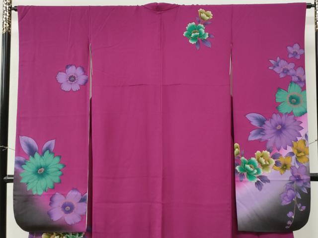 平和屋着物●豪華振袖　牡丹舞花文　暈し染め　金彩　正絹　逸品　CABK7320yc