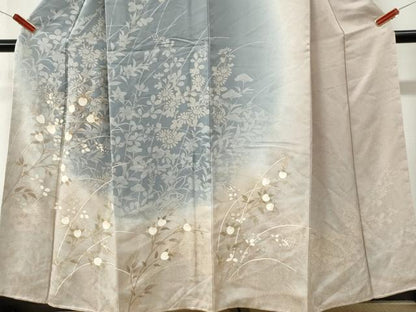 平和屋着物●訪問着　駒刺繍　枝橘花文　暈し染め　金彩　正絹　逸品　CABK7322yc