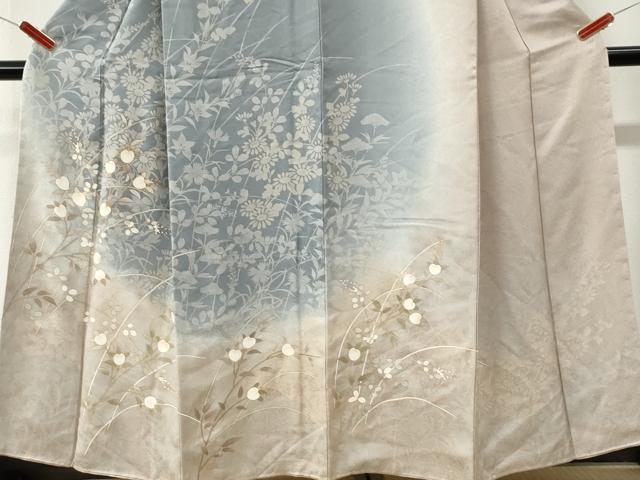 平和屋着物●訪問着　駒刺繍　枝橘花文　暈し染め　金彩　正絹　逸品　CABK7322yc
