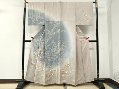 平和屋着物●訪問着　駒刺繍　枝橘花文　暈し染め　金彩　正絹　逸品　CABK7322yc