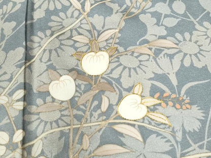 平和屋着物●訪問着　駒刺繍　枝橘花文　暈し染め　金彩　正絹　逸品　CABK7322yc