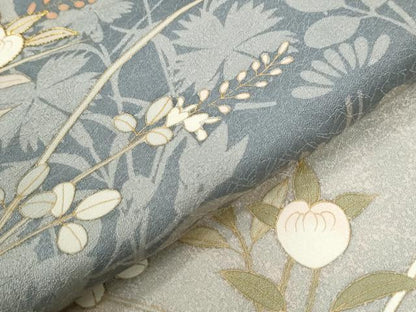 平和屋着物●訪問着　駒刺繍　枝橘花文　暈し染め　金彩　正絹　逸品　CABK7322yc