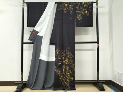 平和屋着物●訪問着　枝桜文　金彩　ロング丈　正絹　逸品　CABK7323yc