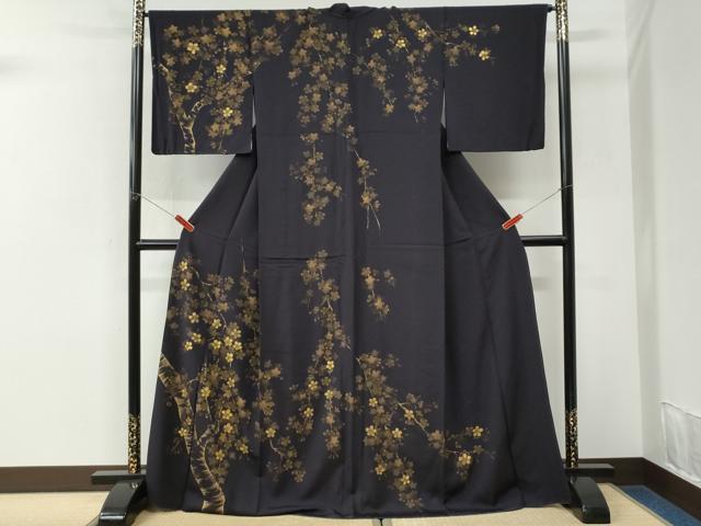 平和屋着物●訪問着　枝桜文　金彩　ロング丈　正絹　逸品　CABK7323yc