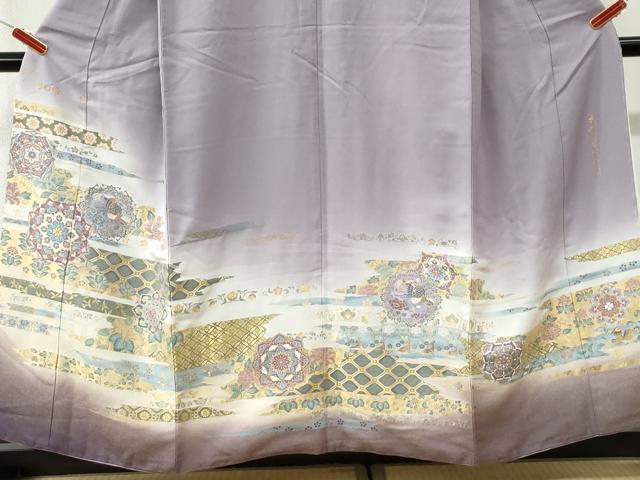 平和屋着物●豪華色留袖　寿光織　吉祥華紋錦図　暈し染め　金糸　正絹　逸品　CABK7328yc
