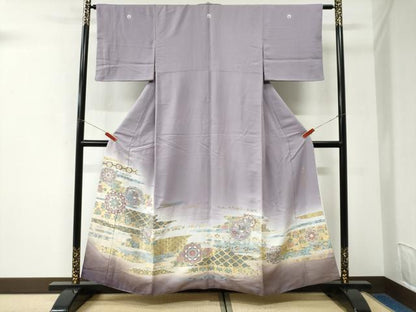 平和屋着物●豪華色留袖　寿光織　吉祥華紋錦図　暈し染め　金糸　正絹　逸品　CABK7328yc