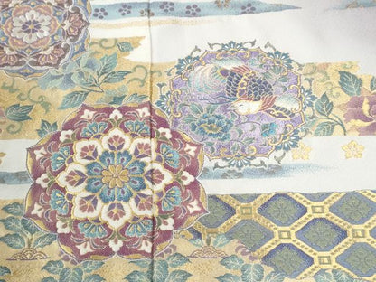 平和屋着物●豪華色留袖　寿光織　吉祥華紋錦図　暈し染め　金糸　正絹　逸品　CABK7328yc