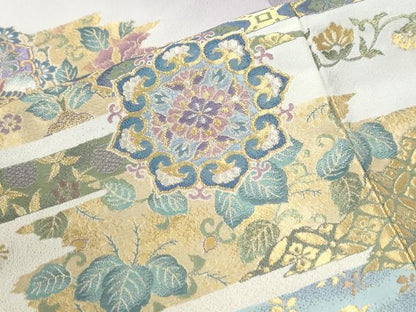 平和屋着物●豪華色留袖　寿光織　吉祥華紋錦図　暈し染め　金糸　正絹　逸品　CABK7328yc