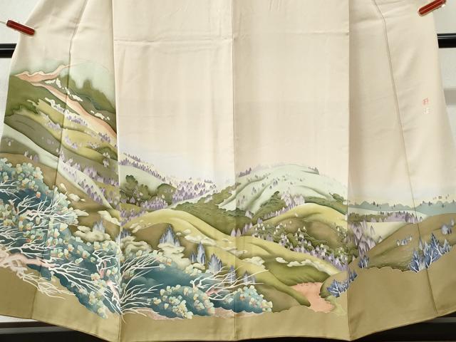平和屋着物●京加賀友禅　松本健一　色留袖　遠山樹林文　暈し染め　正絹　逸品　CABK7329yc