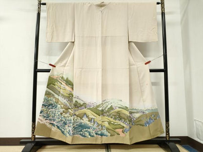 平和屋着物●京加賀友禅　松本健一　色留袖　遠山樹林文　暈し染め　正絹　逸品　CABK7329yc