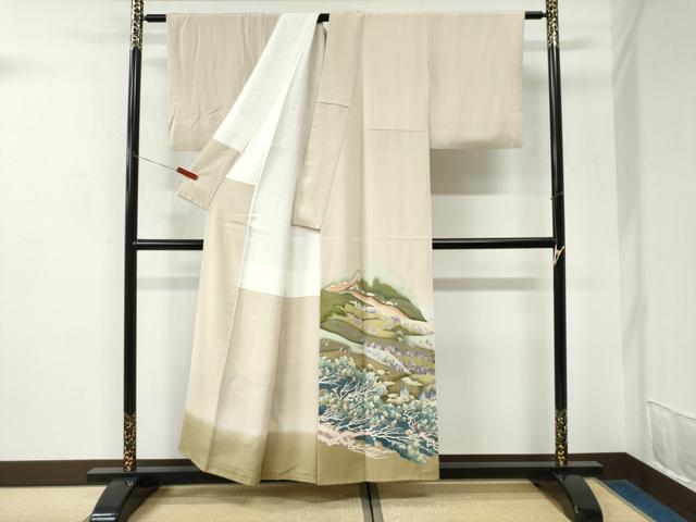 平和屋着物●京加賀友禅　松本健一　色留袖　遠山樹林文　暈し染め　正絹　逸品　CABK7329yc