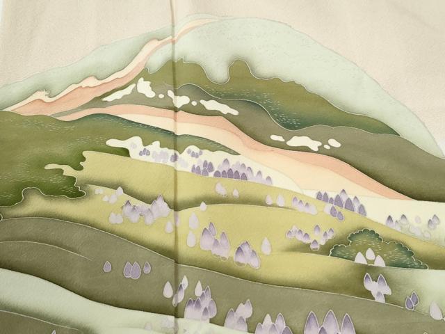 平和屋着物●京加賀友禅　松本健一　色留袖　遠山樹林文　暈し染め　正絹　逸品　CABK7329yc