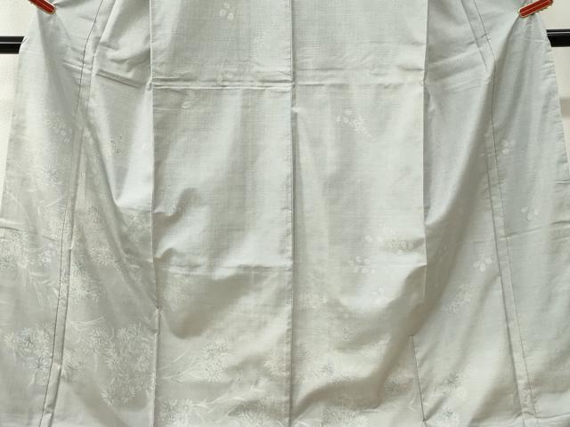 平和屋着物●訪問着　本場大島紬　150亀甲　刺繍　草花文　ロング丈　正絹　逸品　CABK7332yc