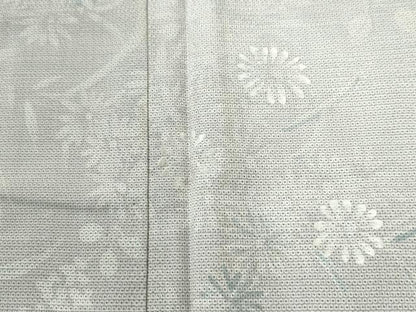 平和屋着物●訪問着　本場大島紬　150亀甲　刺繍　草花文　ロング丈　正絹　逸品　CABK7332yc