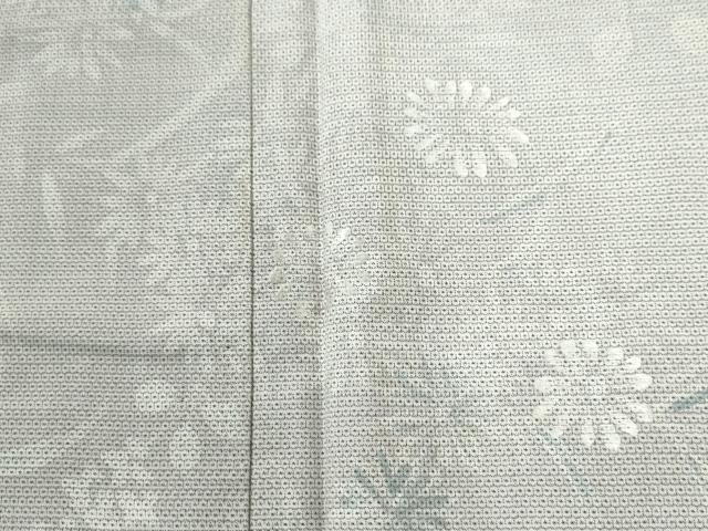 平和屋着物●訪問着　本場大島紬　150亀甲　刺繍　草花文　ロング丈　正絹　逸品　CABK7332yc