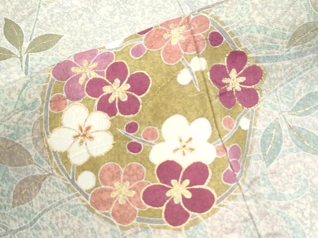 平和屋着物●京友禅の第一人者　松井青々　訪問着　枝橘草花丸文　暈し染め　金彩　正絹　逸品　CABK7333yc