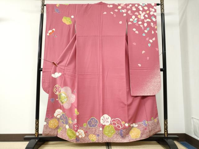 平和屋着物●豪華振袖　梅　金銀彩　正絹　逸品　CABK7336yc