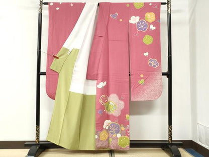 平和屋着物●豪華振袖　梅　金銀彩　正絹　逸品　CABK7336yc