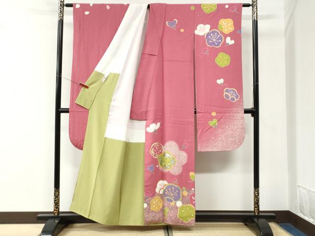 平和屋着物●豪華振袖　梅　金銀彩　正絹　逸品　CABK7336yc