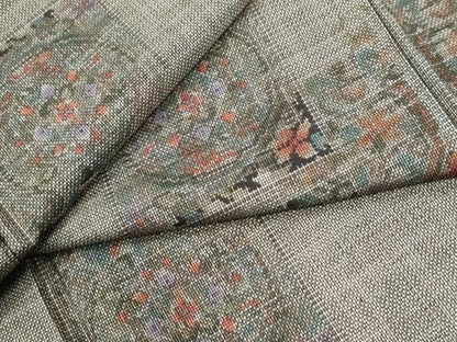 平和屋着物●本場大島紬　9マルキ　色紙重ね草花文　正絹　逸品　CABK7340yc