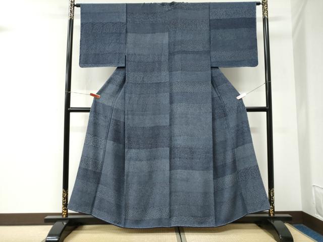 平和屋着物●藍造り国選定無形文化財　藍師・佐藤昭人　藍香房　江戸小紋　天然藍染　百柄　正絹　逸品　未使用　CABK7341yc