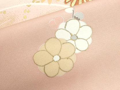 平和屋着物●訪問着　駒刺繍　菊花文　暈し染め　金彩　反端付き　正絹　逸品　CABK7342yc