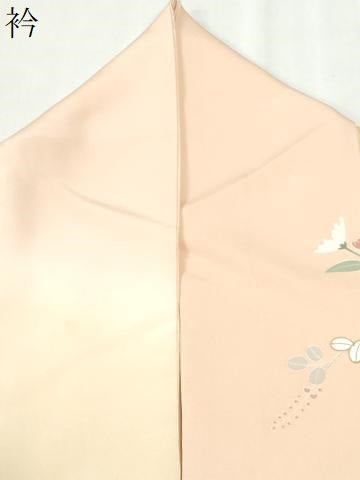 平和屋着物●訪問着　駒刺繍　菊花文　暈し染め　金彩　反端付き　正絹　逸品　CABK7342yc