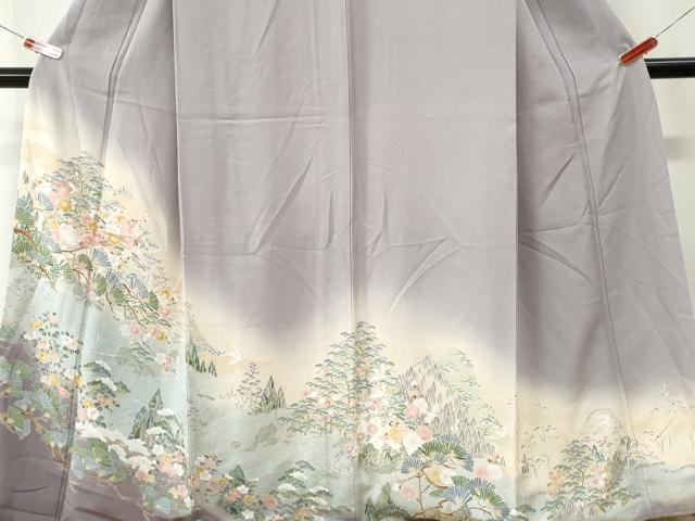 平和屋着物●訪問着　遠山松竹梅　暈し染め　正絹　逸品　未使用　CABK7347yc