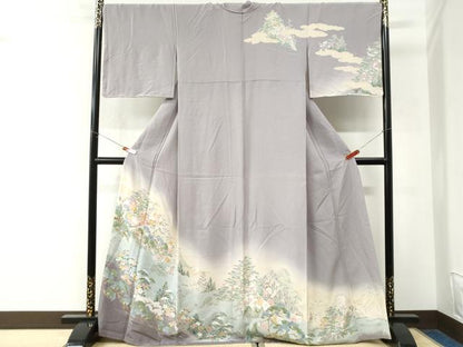 平和屋着物●訪問着　遠山松竹梅　暈し染め　正絹　逸品　未使用　CABK7347yc