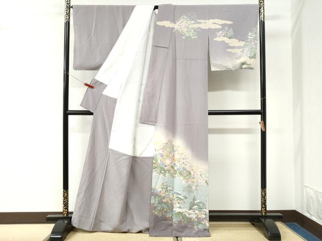 平和屋着物●訪問着　遠山松竹梅　暈し染め　正絹　逸品　未使用　CABK7347yc