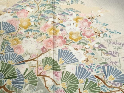 平和屋着物●訪問着　遠山松竹梅　暈し染め　正絹　逸品　未使用　CABK7347yc