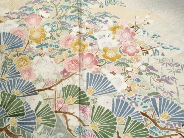 平和屋着物●訪問着　遠山松竹梅　暈し染め　正絹　逸品　未使用　CABK7347yc