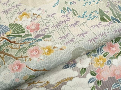 平和屋着物●訪問着　遠山松竹梅　暈し染め　正絹　逸品　未使用　CABK7347yc
