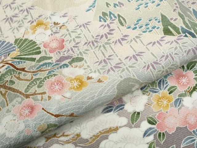 平和屋着物●訪問着　遠山松竹梅　暈し染め　正絹　逸品　未使用　CABK7347yc