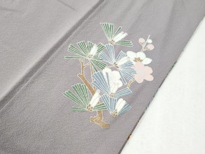平和屋着物●訪問着　遠山松竹梅　暈し染め　正絹　逸品　未使用　CABK7347yc