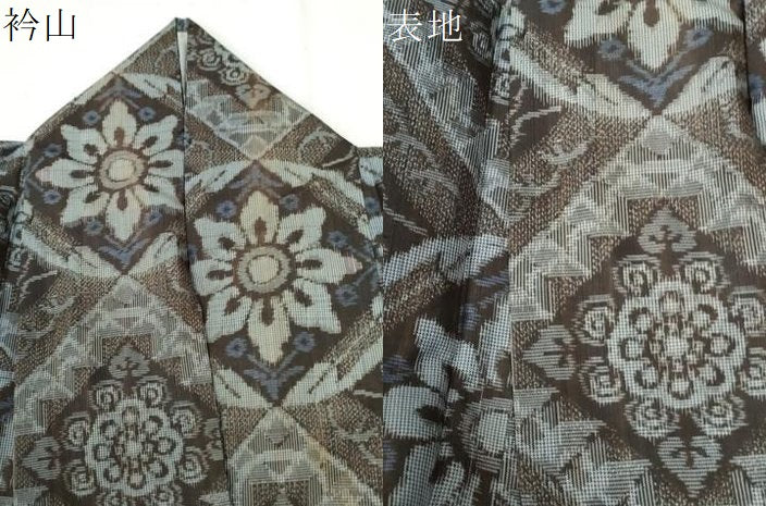 平和屋着物●アンティーク大島　本場大島紬　菱吉祥花丸文　正絹　逸品　CABK7348yc
