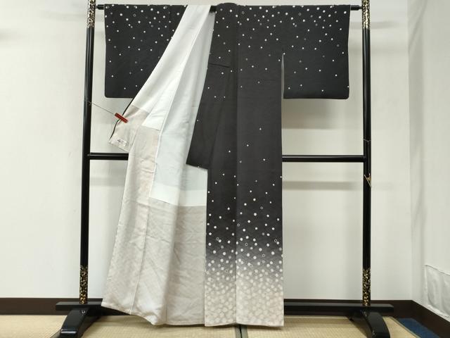 平和屋着物●十代目 歌舞伎役者　坂東三津五郎　訪問着　雪輪文　暈し染め　正絹　逸品　CABK7352yc